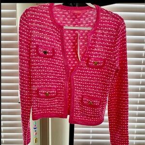 Lilly Pulitzer Tango Pink Kienna Cardigan Sweater NWT S